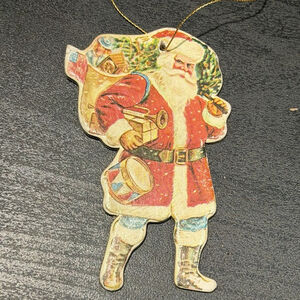 Vtg Merrimack Publishing Corp 1986 Die Cut Christmas Ornament Santa Claus